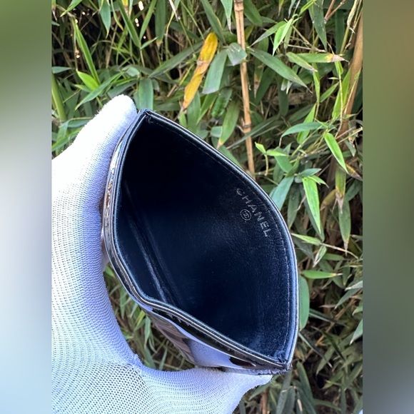 Genuine CHANEL dark brown compact patent leather credit card holders wallet - Picture 8 of 16